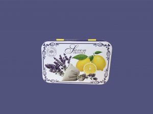Caja metálica 125g limón y lavanda
