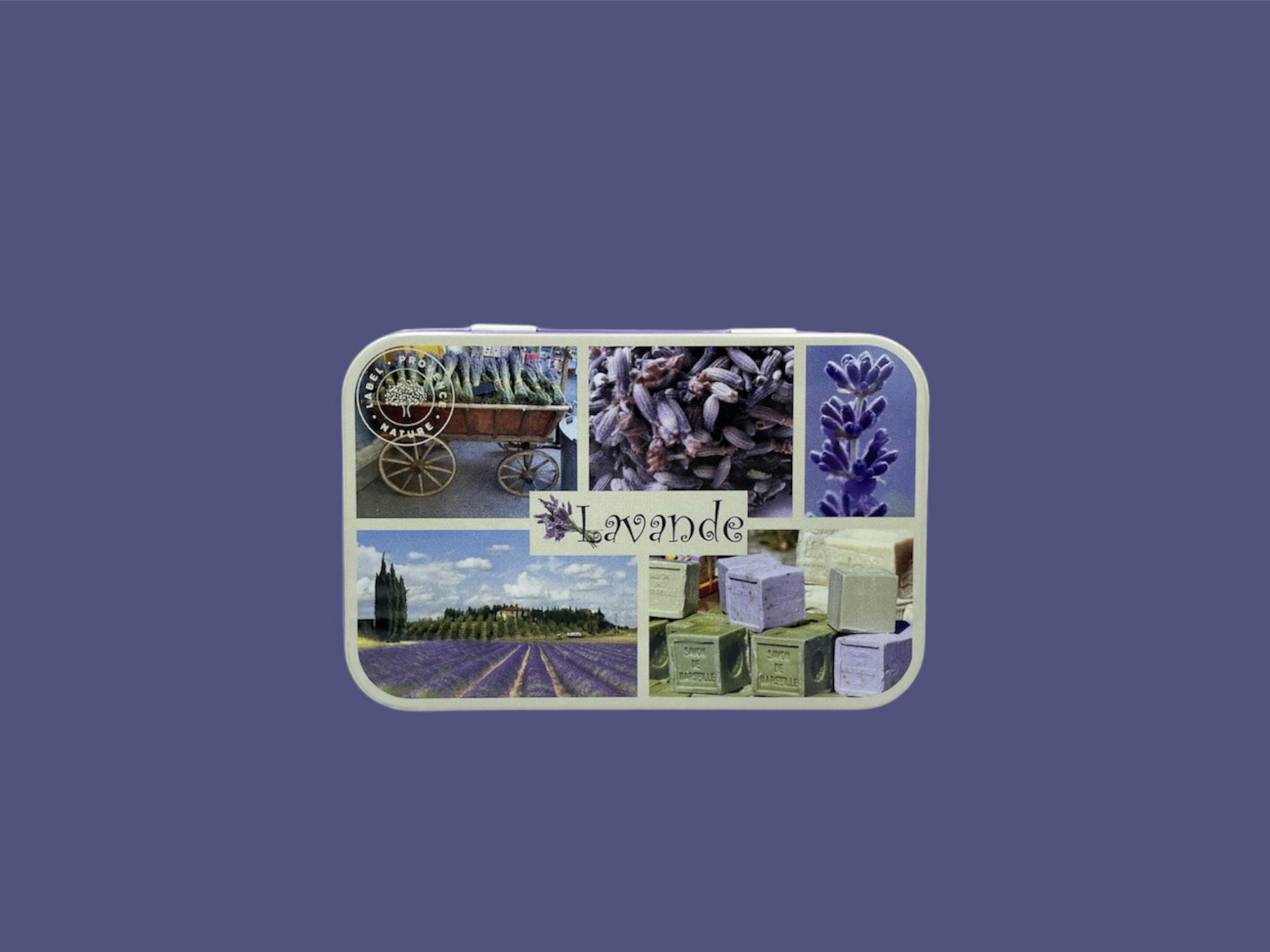 Caja metálica 125g lavanda