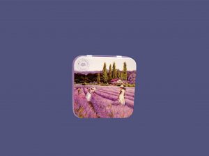 Caja metálica 110g o redondos campo de lavanda