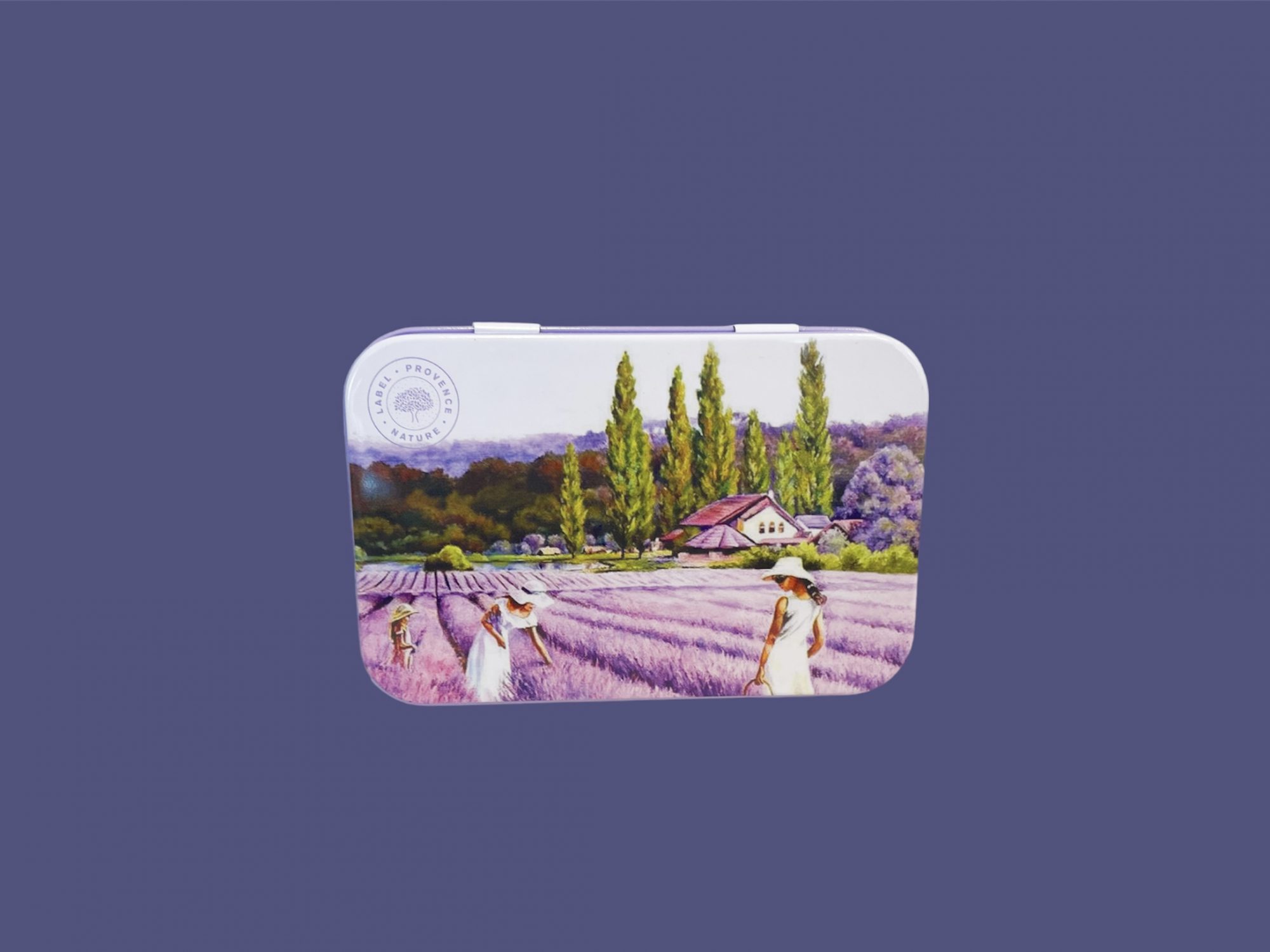 Caja metálica 125g campo de lavanda