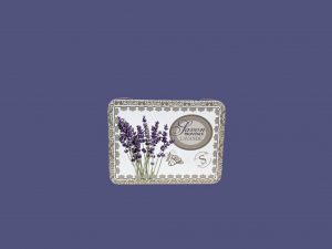 Caja metálica 60g lavanda blanca