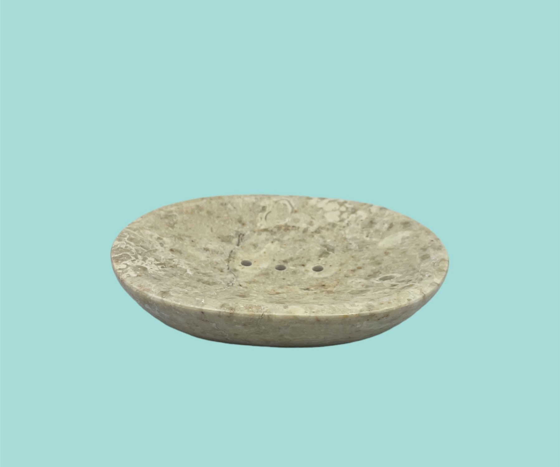 Jabonera de piedra ovalada beige