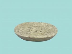 Jabonera de piedra ovalada beige