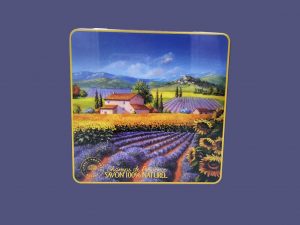 Caja metálica cuadrada grande campo de lavanda