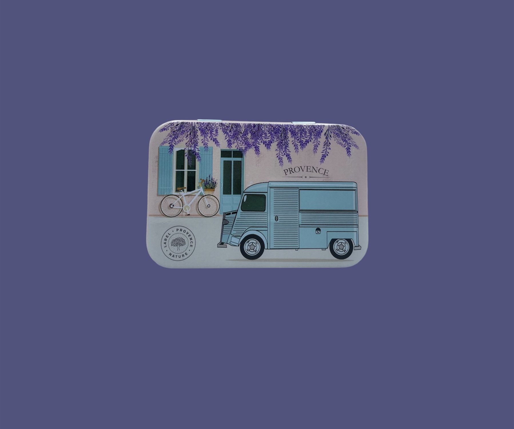 Caja metálica 125g caravana azul