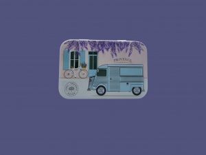 Caja metálica 125g caravana azul