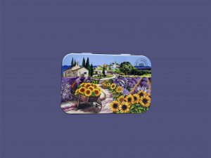 Caja metálica 125g campo de girasol