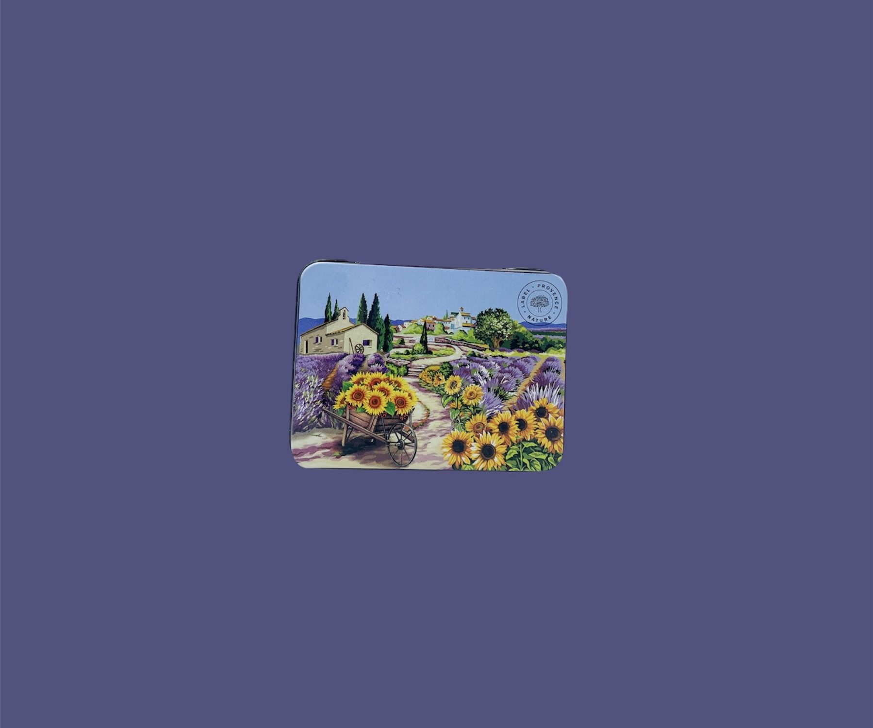 Caja metálica 60g campo de girasol