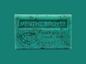 Jabón de aceite de oliva fragancia menta triturada