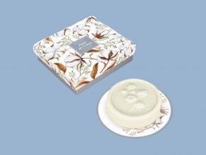 Cofre jabón y jabonera de flor de algodón