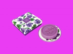 Cofre jabón y jabonera de violeta