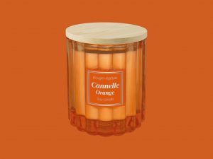 Vela de cera de soja 190g de canela y naranja